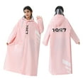 thumbnail image 1 of Children'S Raincoat Hidden Backpack Riding Rain Suit Long Large Children'S School Poncho Pink Xl/8 Y—10 Y, 1 of 3