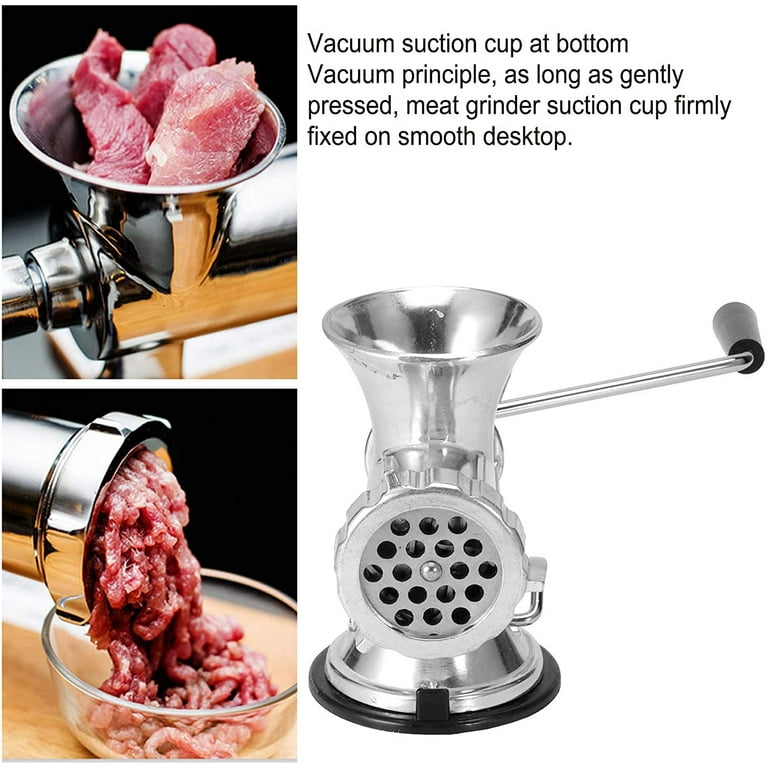 Flyseago Meat Grinder Manual Stainless Steel Food Grinding Machine Sausage  Stuffer Hand Cranked Filler Mincer Chopper for Home Use Ground Beef