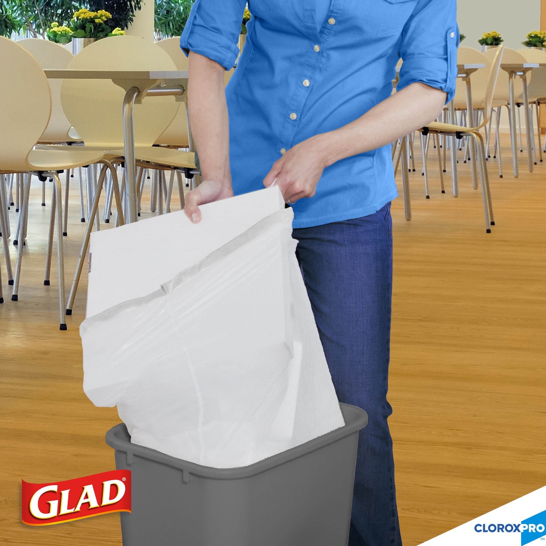 Glad Reinforced Strength Tall Kitchen Drawstring Trash Bags, 13 Gallon, 100 Bags