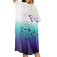 thumbnail image 4 of HELLHERO Butterfly Bathing Suit Cover Up Polyester Short Sleeve Free Size Long Kimono Swimsuit Cover Up for Womens, 4 of 5