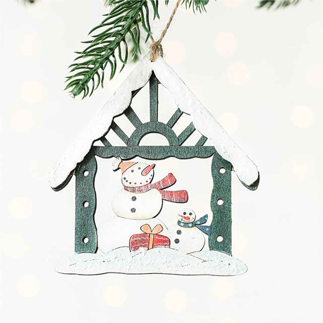Fiudx Liquidación De Navidad Navidad Muñeco De Nieve Pintado Colgante De Madera Decoraciones Para Árboles De Navidad Accesorios De Cabaña De Troncos