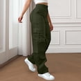 thumbnail image 2 of YDFCWXW Women's High Waisted Cargo Pants Travel Y2K Streetwear Baggy Stretchy Pants with Pockets Fall Outfits Fashion (AG, L), 2 of 7