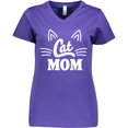 thumbnail image 3 of Inktastic Mothers Day Cat Mom Women's V-Neck T-Shirt, 3 of 5