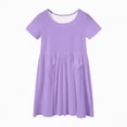 thumbnail image 6 of NOLDARES Girls Dresses Summer Short Sleeve Clothes School Outfits for Kids 2-12 Years(Purple,11-12 Years), 6 of 9