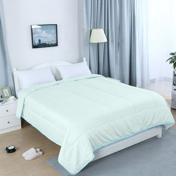 PiccoCasa Alternative Comforter Polyester Hand Washable Light Blue Full ...