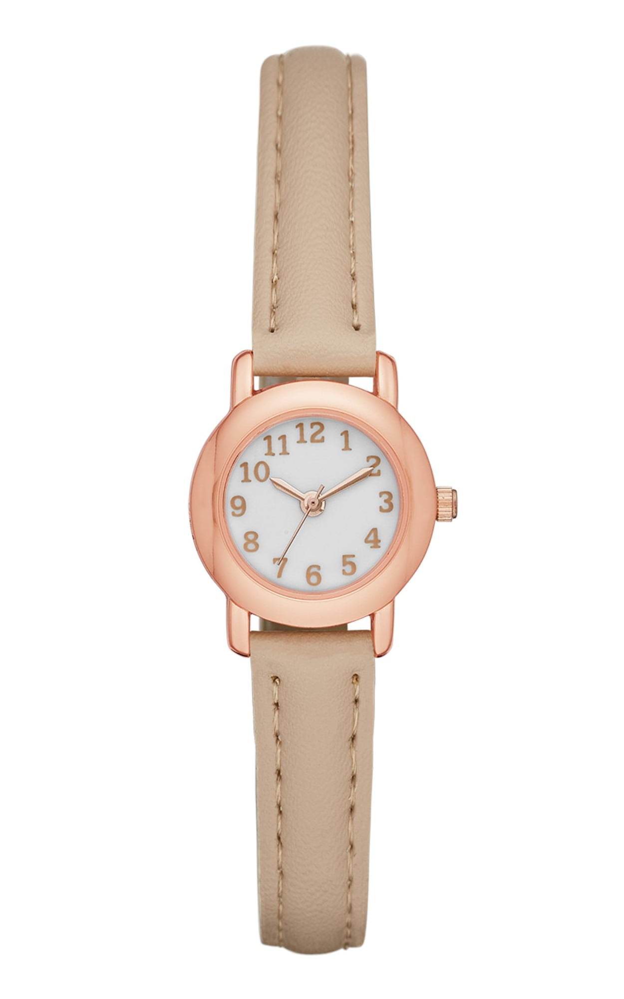 Women's Casual Watch with a Blush Vegan Leather Strap and Easy Read ...