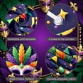 thumbnail image 4 of Purple Gold Green Mardi Gras Banner Feather Decor Carnival Display Beaded Garland Masquerade Mask Festive Backdrop for Carnival Party Mardi Gras Celebration Masquerade Ball, 4 of 9
