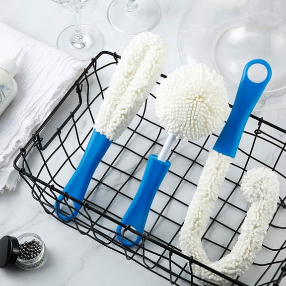 DEEPCRAFF Multipurpose Cleaning Brush Set for Wine Glasses, Coffee Makers, Decanters, and Kitchen Use