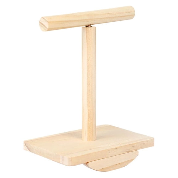 Natural Wood Bird Perch Stand Training, Training Perch Platform with Intelligence Puzzle Toys for Parakeets Conures Cockatiels, Wooden Parrot Playground and Activity Center