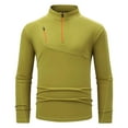 thumbnail image 2 of Mens Quarter Zip Pullover Tops Quick Dry Lightweight Sports Hiking Tshirts Stand Collar Slim Fit UPF 50+ Sun Shirts (XL, Yellow 03), 2 of 7