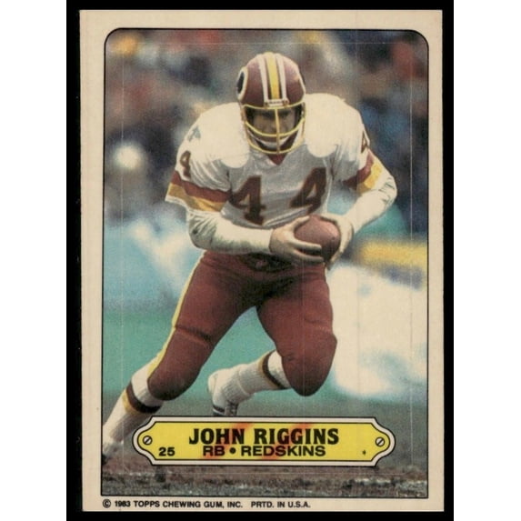 1983 Topps John Riggins #25 Stickers