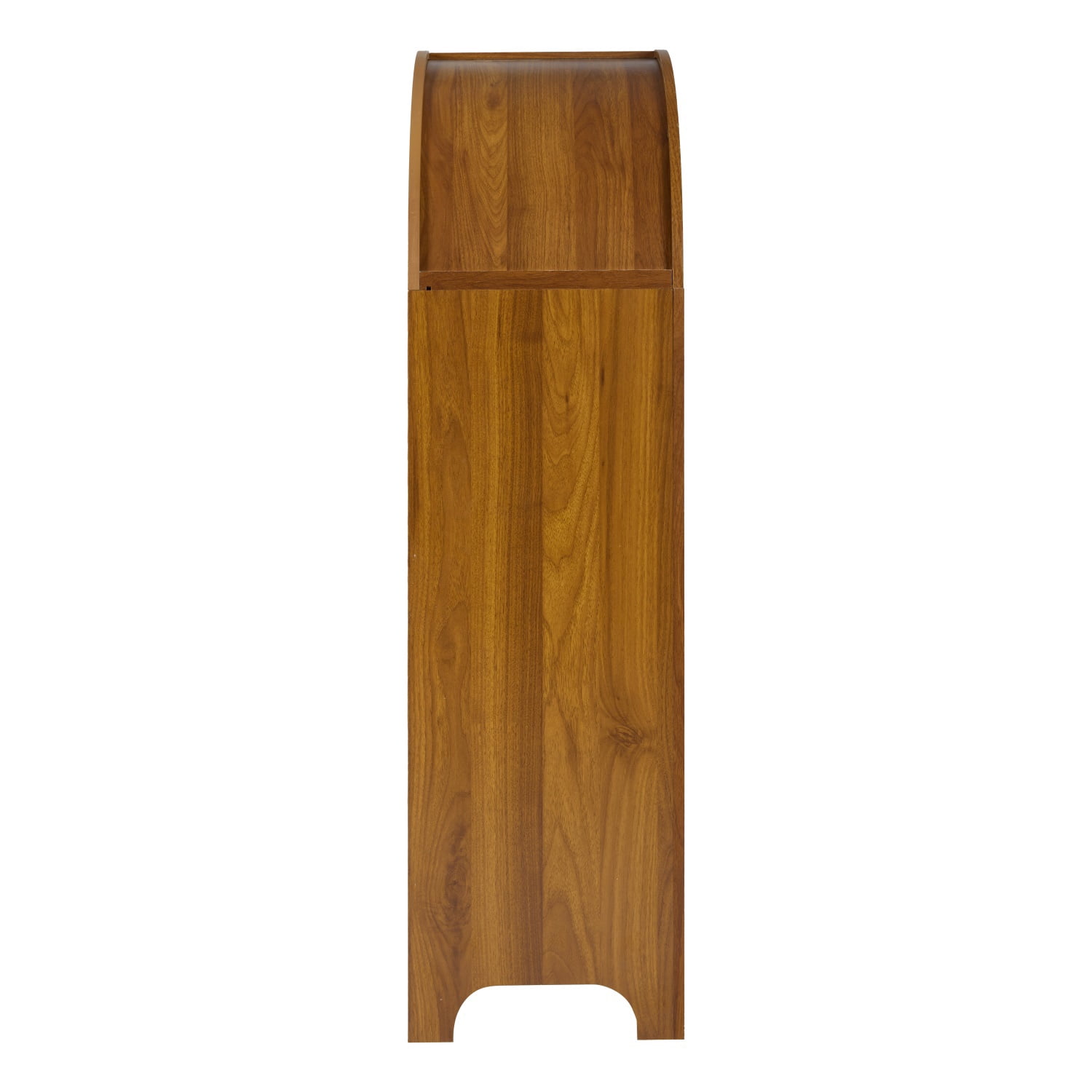 Hommoo 4-Tier Arched Bookshelf, Asymmetrical Open Storage Shelf, Wooden Freestanding Display Shelf for Entryway, Living Room, Bedroom, Hallway, Walnut