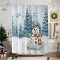 thumbnail image 7 of Shower Curtain 36"W x 78"L Winter Christmas Snowman Rabbit Fabric Shower Curtains Set with Hooks Water Repellent Bathroom Curtains Machine Washable Bathroom Accessories, 7 of 7