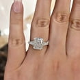 thumbnail image 3 of Kalapi Jewel 1.7 Ct Radiant Cut Moissanite Three Stone Engagement Ring for Women - Elegant 14K White Gold Plated Prong Setting Wedding Ring - Ideal for Engagements & Special Occasions, 3 of 4