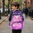thumbnail image 5 of FKELYI Purple Cherry Flower Axolotl Print Kids Backpack for Girls 17 Inch Spacious Schoolbag with Multi-Pockets for Elementary Student Portable School Bookbag Casual Daypack, 5 of 7