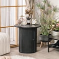 thumbnail image 2 of Solid Wood Black Side Table with Storage Modern Design Style Living Room, 2 of 7