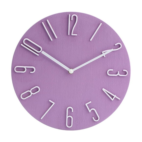 Reloj de pared silencioso Reloj colgante redondo pulgadas Ornamento de Púrpura Zulema reloj de pared