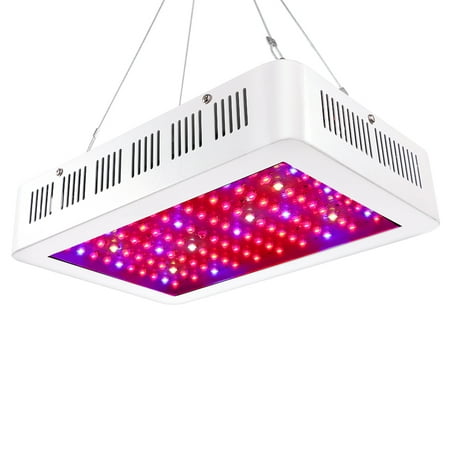 

GROWSTAR 600W LED Grow Light 12-Band Double Chips LED Plant Light Full Spectrum with UV IR for Hydroponic Indoor Plants Veg and Flower Daisy Chain (60Pcs 10W LEDs) White Case