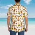 thumbnail image 6 of Balery Gnomes Autumn Harvest Print Men's Hawaiian Shirts Short Sleeve Beach Shirt Relaxed Fit Vacation Button Down Shirts-X-Large, 6 of 9