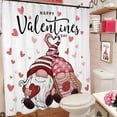 thumbnail image 2 of Newhomestyle Valentines Day Shower Curtain, 72"X72" Gnome Valentine Shower Curtain, Valentines Bathroom Decor, Happy Valentines Day Bathroom Set with Hooks, Cortinas de Baño de San Valentin, 2 of 7