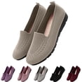 thumbnail image 5 of oqasdz Casual Shoes for Women Breathable Knit Solid Color Slip On Shoes with Soft Sole Lightweight Comfort Walking Loafers Versatile Outdoor Summer, 5 of 5
