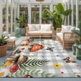 thumbnail image 2 of Area Rugs 5'x7', Spring Mushrooms Carpet Runner Indoor Outdoor Rugs Home Decor Aesthetic, Farmhouse Pastoral Botanical Gray Plaid Non Slip Mats Washable Accent Rug for Living Room Bedroom, 2 of 8