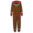 thumbnail image 5 of VNKIDY Women Christmas Family Matching Brown Gingerbread Man Onesie With Hood Long Sleeve Soft Jumpsuit For Holiday Celebrations Festive Homewear Classic Onesie, 5 of 9