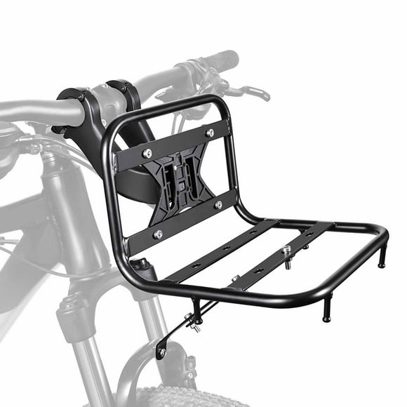 Portabultos Delantero para Bicicleta con Soporte Aluminio Aleación Estructura Resistente Hasta 15kg Compatible con Ciclismo Urbano Viajes Picnic