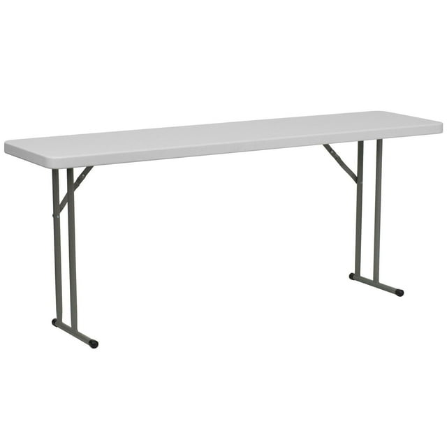 18''W x 72''L Granite White Plastic Folding Training Table