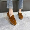 thumbnail image 1 of LSLJS Chaussures Décontractées pour Femmes à Bout Rond en Suède Uni à Talon Bas Confortables à Enfiler, Chaussures à Talons Bas, 1 of 6