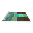 thumbnail image 2 of Ahgly Company Machine Washable Indoor Round Abstract Turquoise Blue Contemporary Area Rugs, 7' Round, 2 of 4