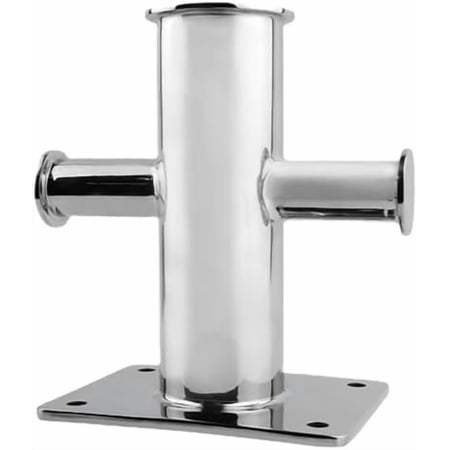 Marine Bollard Cleats,316 Stainless Steel Single Cross Bitt Bollards Boating Hardware Heavy Duty 4 Holes for Ship Kayak Canoe Fishing Boat 200 * 180 * 111mm, Silver$$Watercraft