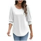 thumbnail image 3 of Top boho,Blusa informal para mujer, manga 3/4 con puños fruncidos, tejido de poliéster, ideal para uso diario, sopatenor, 3 of 9