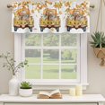 thumbnail image 2 of Squirrel Truck Fall Curtain Valances for Windows, Kitchen Valance Window Treatments Panel 2 Pack, Autumn Floral Botanical Orange Rod Pocket Short Curtains for Bathroom Bedroom 60 x 18 Inch, 2 of 8