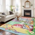 thumbnail image 2 of Large Area Rugs for Living Room Bedroom, Easter Bunny Gnomes 8'x10' Rug Washable Carpet Runner Indoor Outdoor, Spring Easter Eggs Floral Colorful Wood Non Slip Floor Mats Rug for Kitchen, Patio, 2 of 8