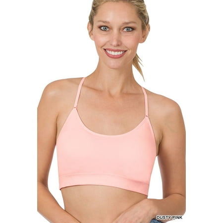 

TheLovely Women & Plus Seamless Bralette Cross-Back Padded Sports Bras with Adjustable Strap