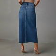 thumbnail image 6 of Douhoow Women Long Denim Skirts Blue High Waist Side Split Skirt Bodycon Denim Skirt Streetwear, 6 of 8