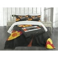 thumbnail image 3 of Ambesonne Music Quilted Bedspread Set 3 Pcs, Cassette Vinyl 70s, King Size, Multicolor, 3 of 5