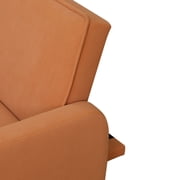 Aukfa 78 Square Arm Futon Sofa Bed Upholstered 3 Seat Couch for Home Office, Flannel, Orange