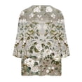 thumbnail image 5 of DeHolifer Women's Shirts Floral Printed 3/4-Sleeve V-Neck Button Down Casual Loose Shirts Tops Gray 2XL, 5 of 6