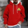 thumbnail image 2 of Riecok Mens Sweatshirt Hoodie Drawstring Pullover Long Sleeve Tops with Pocket Stylish Hoodies Red 3XL, 2 of 5