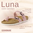 thumbnail image 6 of Cushionaire Luna Cork Footbed Sandals for Women – Comfortable Slip-On Women's Shoes with Genuine Suede Footbed & Arch Support | Slides for Women, 6 of 19