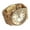 Gold, White, variant on Men's Arabic Numeral Dial Gold Plated Nugget Band Hip Hop Watch Blue Face Iced Flooded Out Arab Numbers 8"