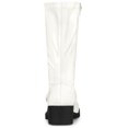 thumbnail image 4 of Hebilla para mujer Tacones gruesos Bota a media pantorrilla Botas de combate blancas EU 37, 4 of 7