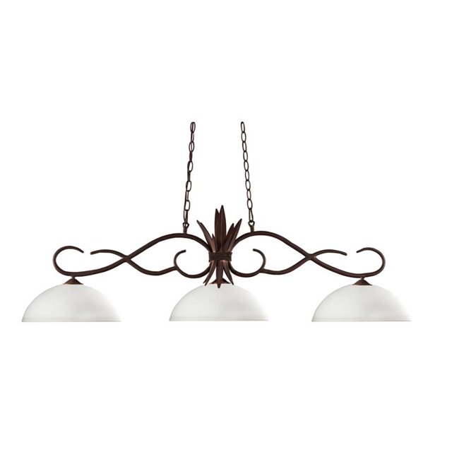 Z-Lite Chicago 3 Light Billiard Light in Bronze and Matte Opal