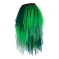 thumbnail image 3 of Women's Gothic Tulle Skirts Mesh Layered Asymmetrical Skirt Black Green M, 3 of 4