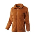 thumbnail image 2 of A2Y Women's Soft Sherpa Front Zipper Side Pockets Jackets Almond S, 2 of 3
