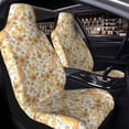 thumbnail image 2 of Uemuo Retro 70s 60s Flower Pattern Car Seat Covers for Front Seats Waterproof Seat Covers for Cars, Universal Auto Front Seats Protector Fits for Car-1, 2 of 6