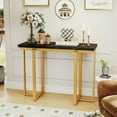 thumbnail image 5 of GVN 42Inch Console Table with Geometric Metal Frame, Entryway Table for Hallway, Living Room, Black, 5 of 7