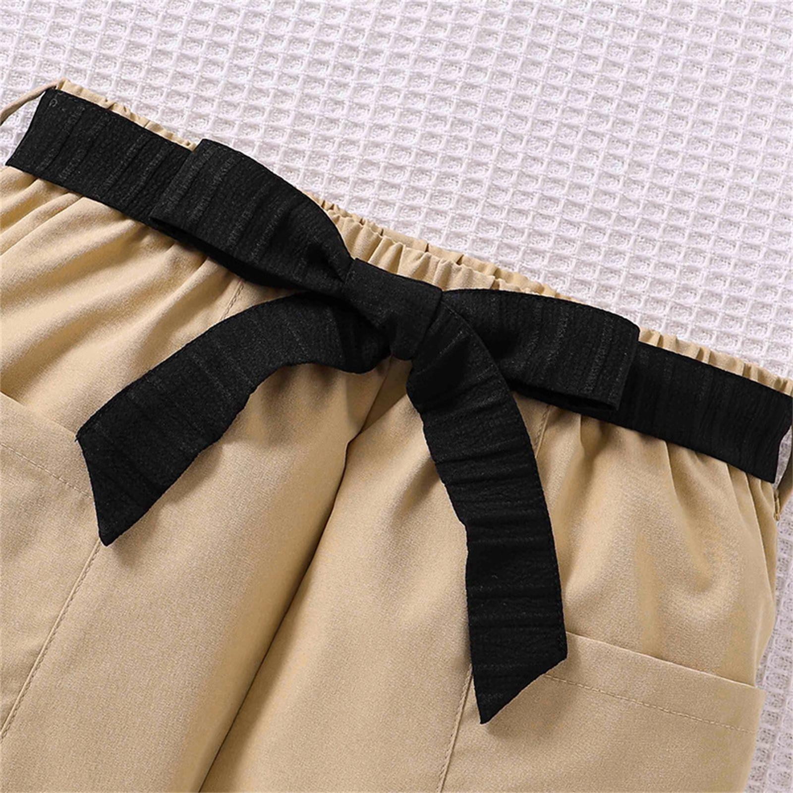 Kid Clothing For Girls Fashion Round Neck Sleeveless Clothes Set Solid Color Soft Shorts Outfits Weekend Playsuit 8-9 Years Black